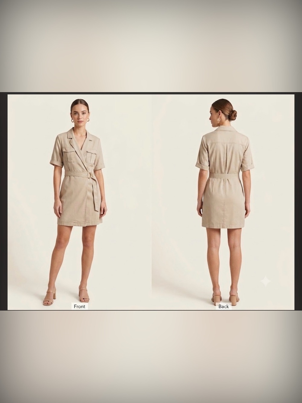Utility Trench Wrap Mini Dress Size 10 NWT